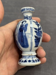 Five Chinese blue and white 'Long Eliza' miniature vases, Kangxi