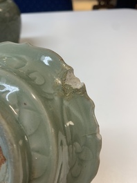 Seven Chinese Longquan celadon wares, Yuan/Ming