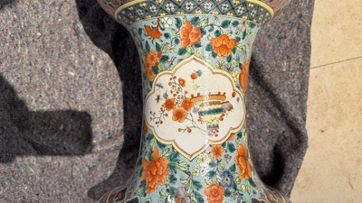 A large Chinese famille verte '100 boys' vase, 19th C.