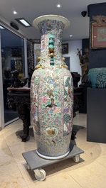 A massive Chinese Canton famille rose 'Romance of the Three Kingdoms' vase, 19th C.