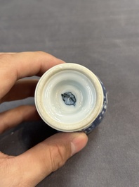 Seven Chinese miniature blue and white vases, Kangxi and later