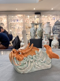 A Chinese famille rose sculpture of Kuixing, 19/20th C.