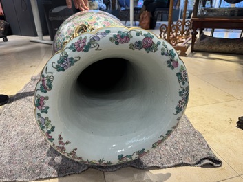 A massive Chinese Canton famille rose 'Romance of the Three Kingdoms' vase, 19th C.