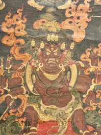 A fine Sino-Tibetan 'Mahakala' thangka, 19th C.