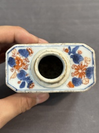 Ten Chinese Imari-style, blue and white tea caddies, Kangxi/Yongzheng