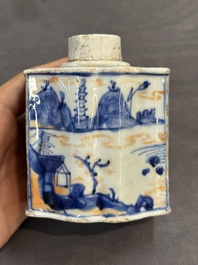 Ten Chinese Imari-style, blue and white tea caddies, Kangxi/Yongzheng