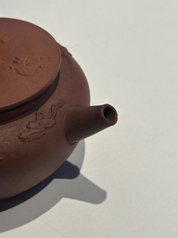 Three Chinese Yixing stoneware teapots and covers, 18th C.