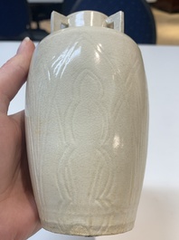 A Chinese qingbai white-glazed vase, Southern Song