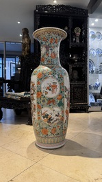 A large Chinese famille verte '100 boys' vase, 19th C.
