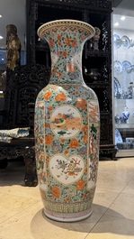 A large Chinese famille verte '100 boys' vase, 19th C.