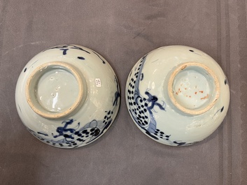 An impressive collection of 50 Chinese Dehua blue and white wares, 19th C.