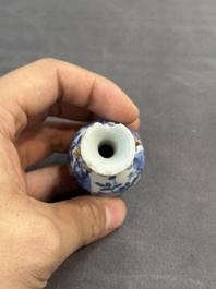Five Chinese blue and white 'Long Eliza' miniature vases, Kangxi