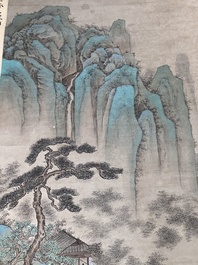 Follower of Wang Hui 王翚 (1632-1717): 'Landscape', ink and colour on paper, dated 1713