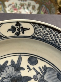 Three Chinese blue and white dishes, Ming