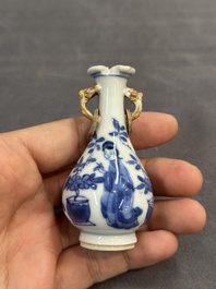Five Chinese blue and white 'Long Eliza' miniature vases, Kangxi