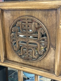 Two Chinese hardwood clothing racks, 19th C.