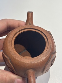 Three Chinese Yixing stoneware teapots and covers, 18th C.