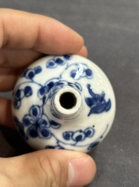 Seven Chinese miniature blue and white vases, Kangxi and later