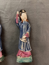Six Chinese famille rose figures of merry ladies, Qianlong/Jiaqing