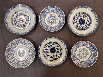 An impressive collection of 50 Chinese Dehua blue and white wares, 19th C.