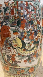 A large Chinese famille verte '100 boys' vase, 19th C.