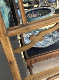Two Chinese hardwood clothing racks, 19th C.