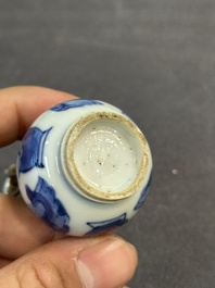Five Chinese blue and white 'Long Eliza' miniature vases, Kangxi