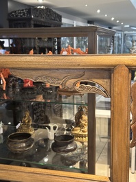 Two Chinese hardwood clothing racks, 19th C.