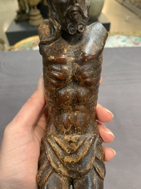 Two carved wooden Corpi Christi and a figure of a monk, Spain and Goa, 16th C.