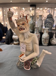 A Chinese famille rose sculpture of Kuixing, 19/20th C.