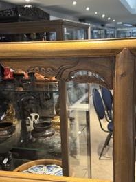 Two Chinese hardwood clothing racks, 19th C.