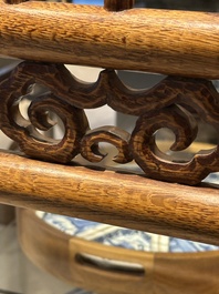 Two Chinese hardwood clothing racks, 19th C.