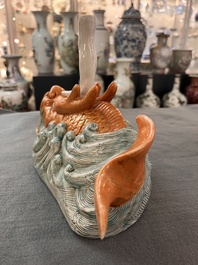 A Chinese famille rose sculpture of Kuixing, 19/20th C.