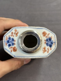 Ten Chinese Imari-style, blue and white tea caddies, Kangxi/Yongzheng