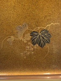 A Japanese lacquerware suzuribako or writing box depicting a crab, Meiji, 19th C.