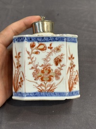Ten Chinese Imari-style, blue and white tea caddies, Kangxi/Yongzheng