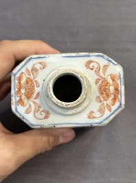 Ten Chinese Imari-style, blue and white tea caddies, Kangxi/Yongzheng