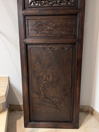 Four Chinese carved and openworked wooden doors, early 20th C.