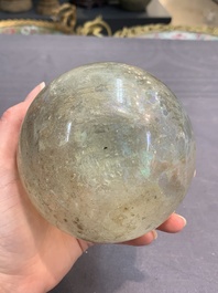 A Roman glass bottle with a conical neck, 4/5th C.
