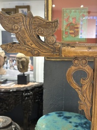 Two Chinese hardwood clothing racks, 19th C.