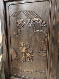 Four Chinese carved and openworked wooden doors, early 20th C.