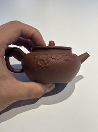 Three Chinese Yixing stoneware teapots and covers, 18th C.
