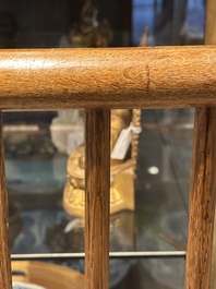 Two Chinese hardwood clothing racks, 19th C.