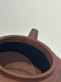 Three Chinese Yixing stoneware teapots and covers, 18th C.