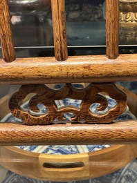 Two Chinese hardwood clothing racks, 19th C.
