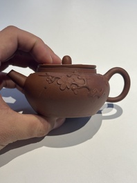 Three Chinese Yixing stoneware teapots and covers, 18th C.