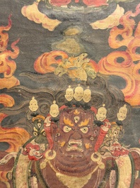 A fine Sino-Tibetan 'Mahakala' thangka, 19th C.