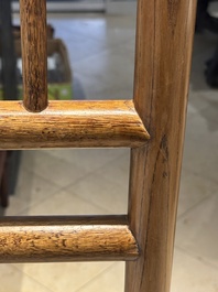 Two Chinese hardwood clothing racks, 19th C.