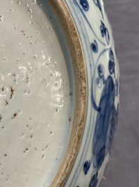 Three Chinese blue and white dishes, Ming