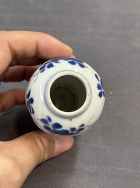 Five Chinese blue and white 'Long Eliza' miniature vases, Kangxi